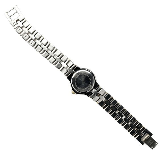 Bulova Ladies Two Tone Quartz White Dial 25mm Watch 98M36 1990\'s Vintage